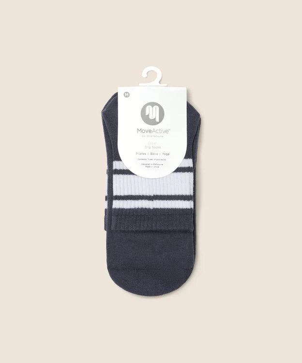 Crew Non Slip Grip Socks | French Navy Stripe