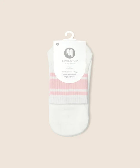Crew Non Slip Grip Socks | Pink Stripes