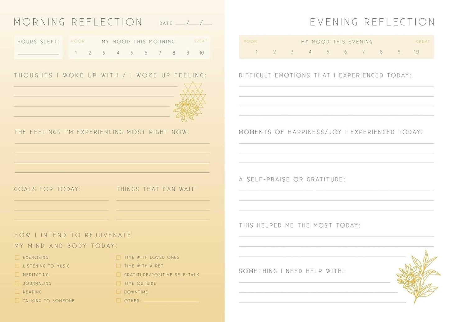 Healing: A Day & Night Reflection Journal