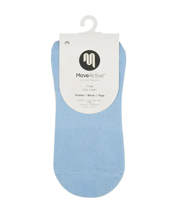 Crew Non Slip Grip Socks | Powder Blue Stripes