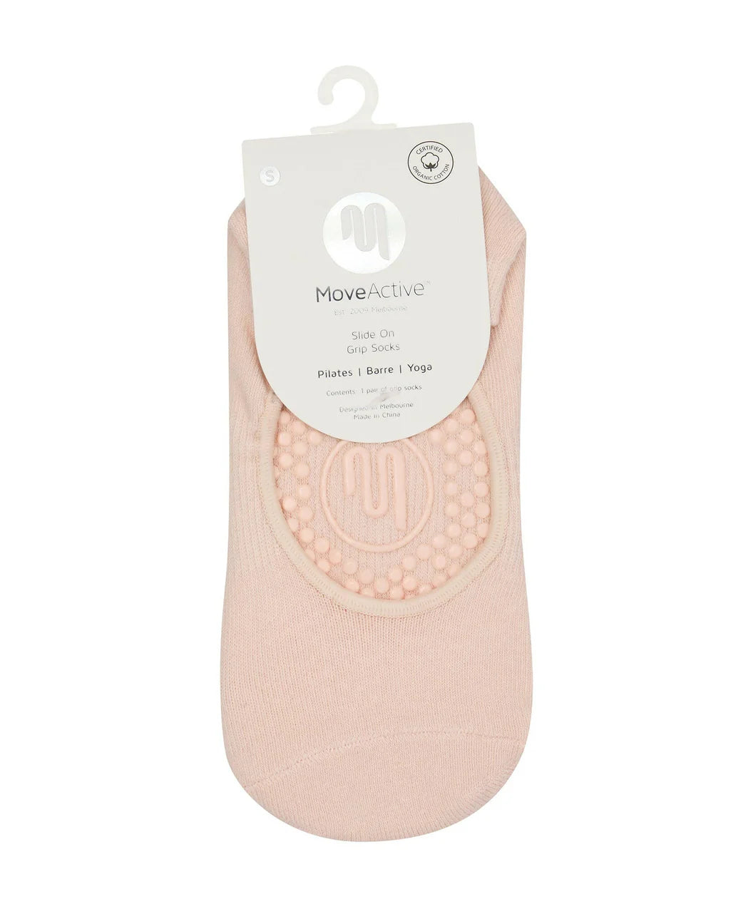 Slide On Non Slip Grip Socks | Soft Pink