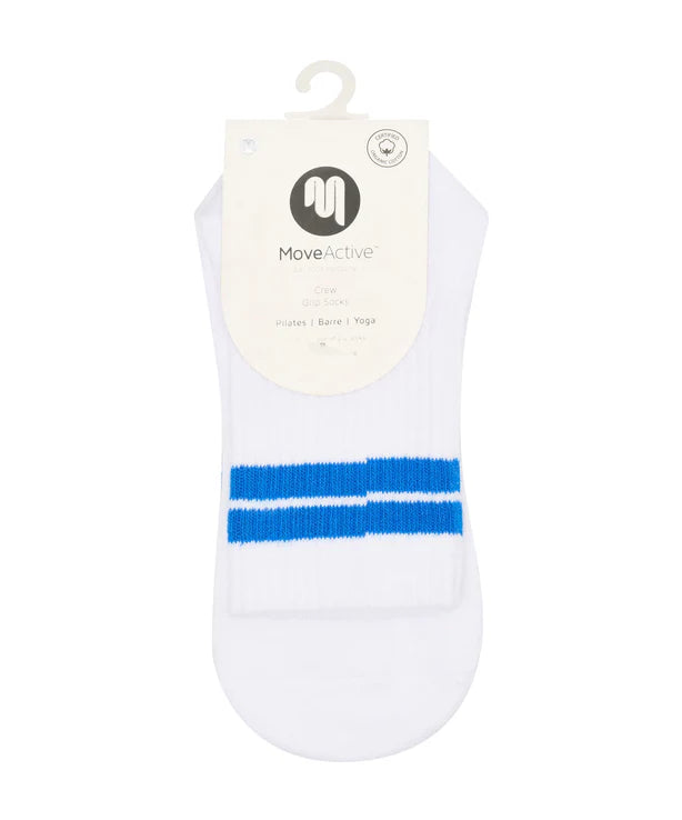 Crew Non Slip Grip Socks | Cobalt Stripe