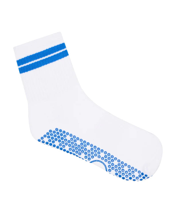 Crew Non Slip Grip Socks | Cobalt Stripe