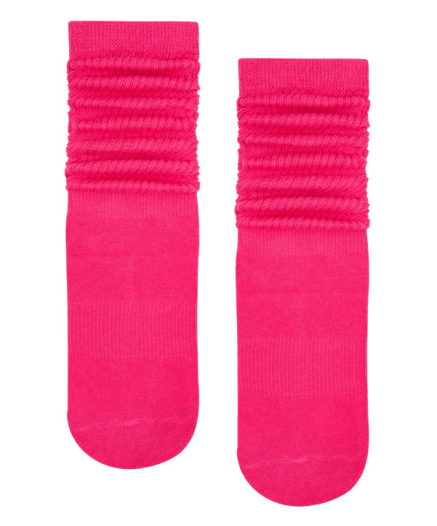 Scrunch Non Slip Grip Socks | Neon Pink