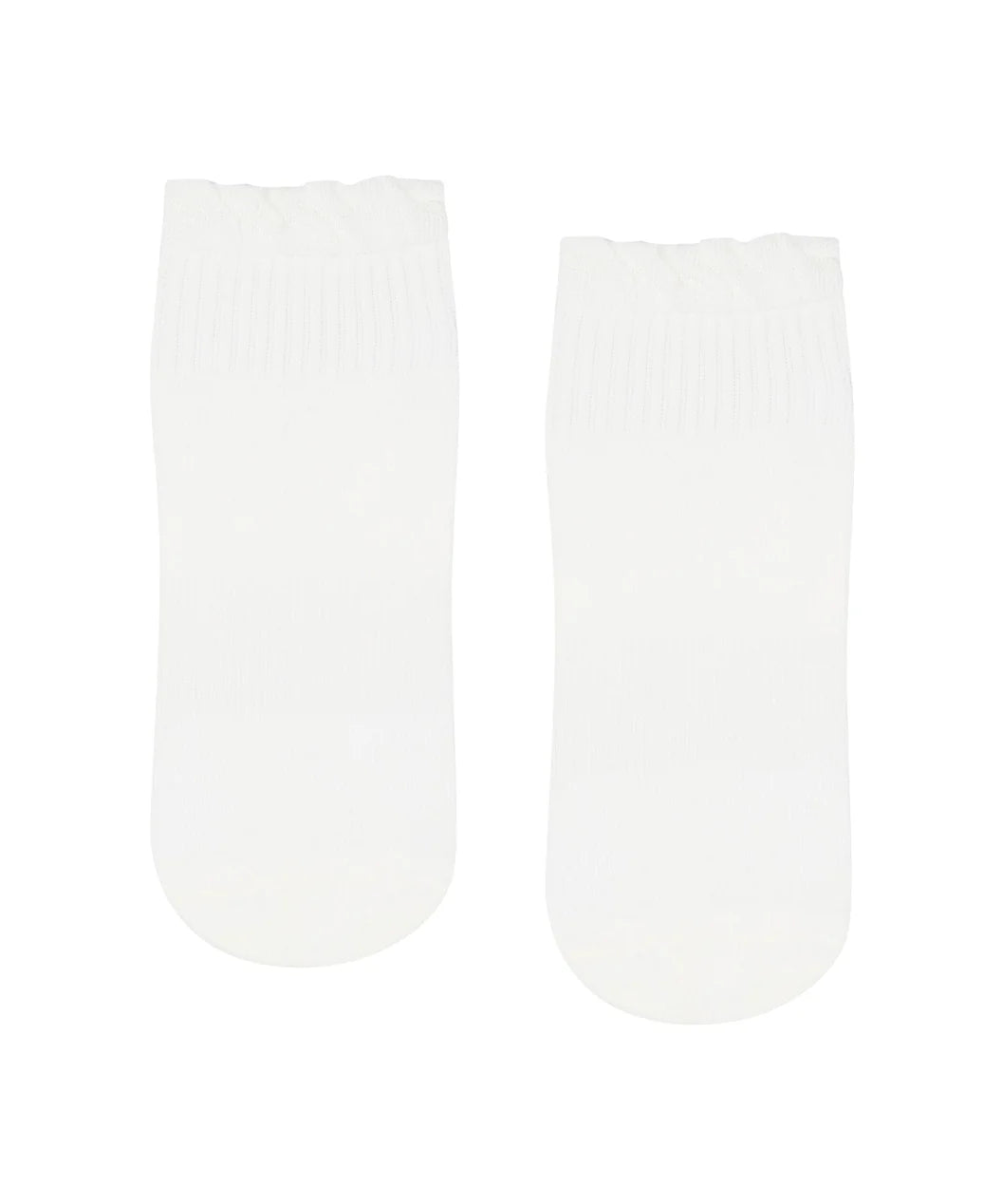 Quarter Crew Non Slip Grip Socks | Snow Ruffle