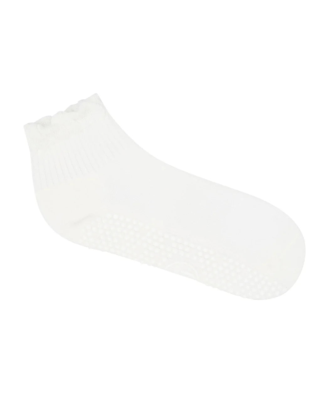 Quarter Crew Non Slip Grip Socks | Snow Ruffle