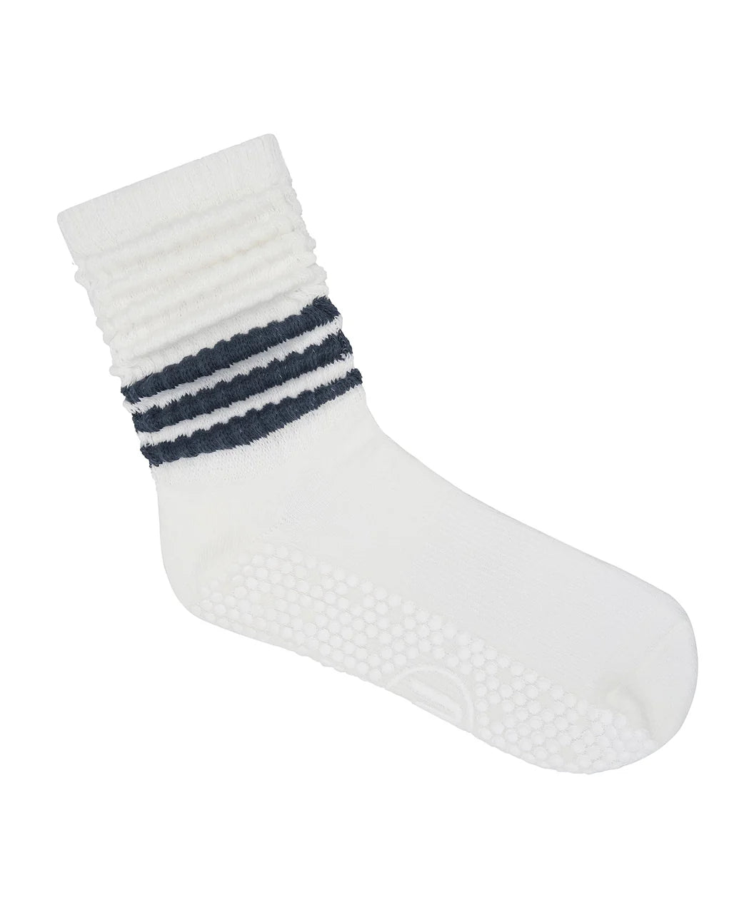 Scrunch Non Slip Grip Socks | French Navy Stripe High