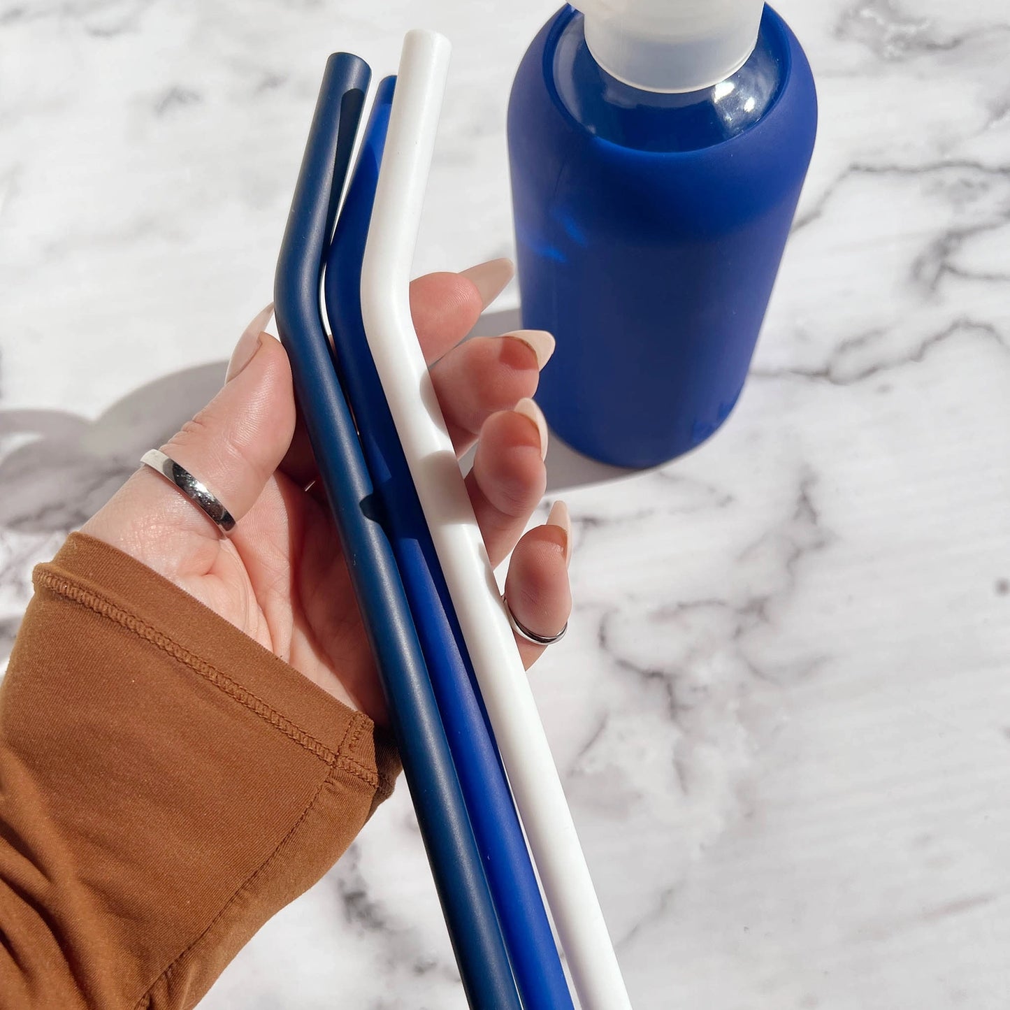 Cute Buoy Blues Little Bottle Straws 500mL Set of three