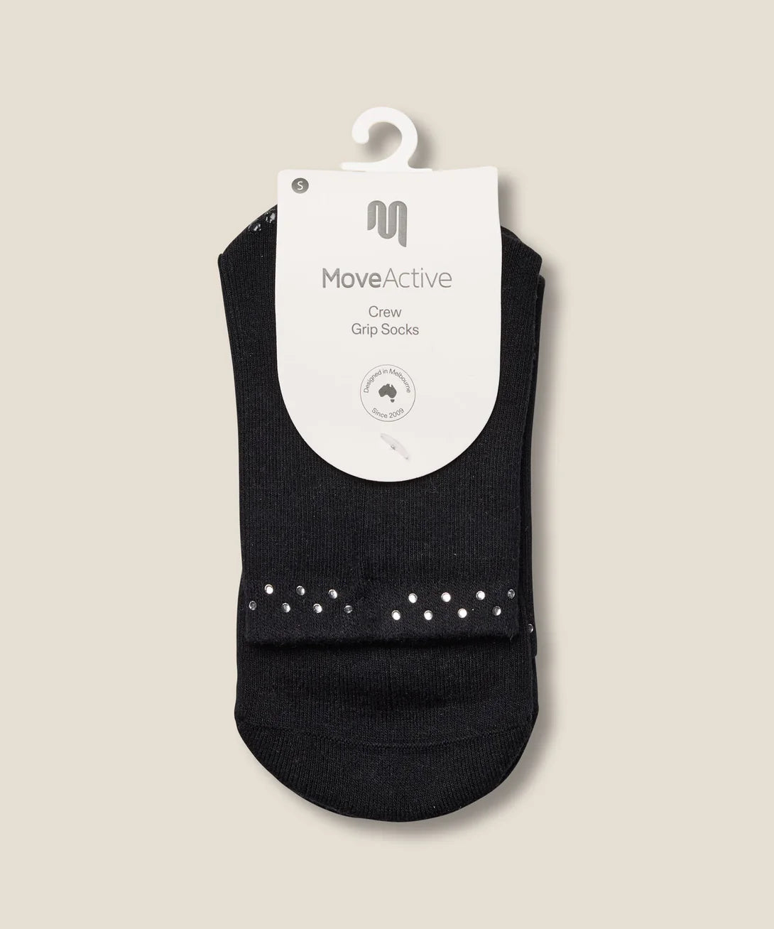 Crew Non Slip Grip Socks | Gem Black