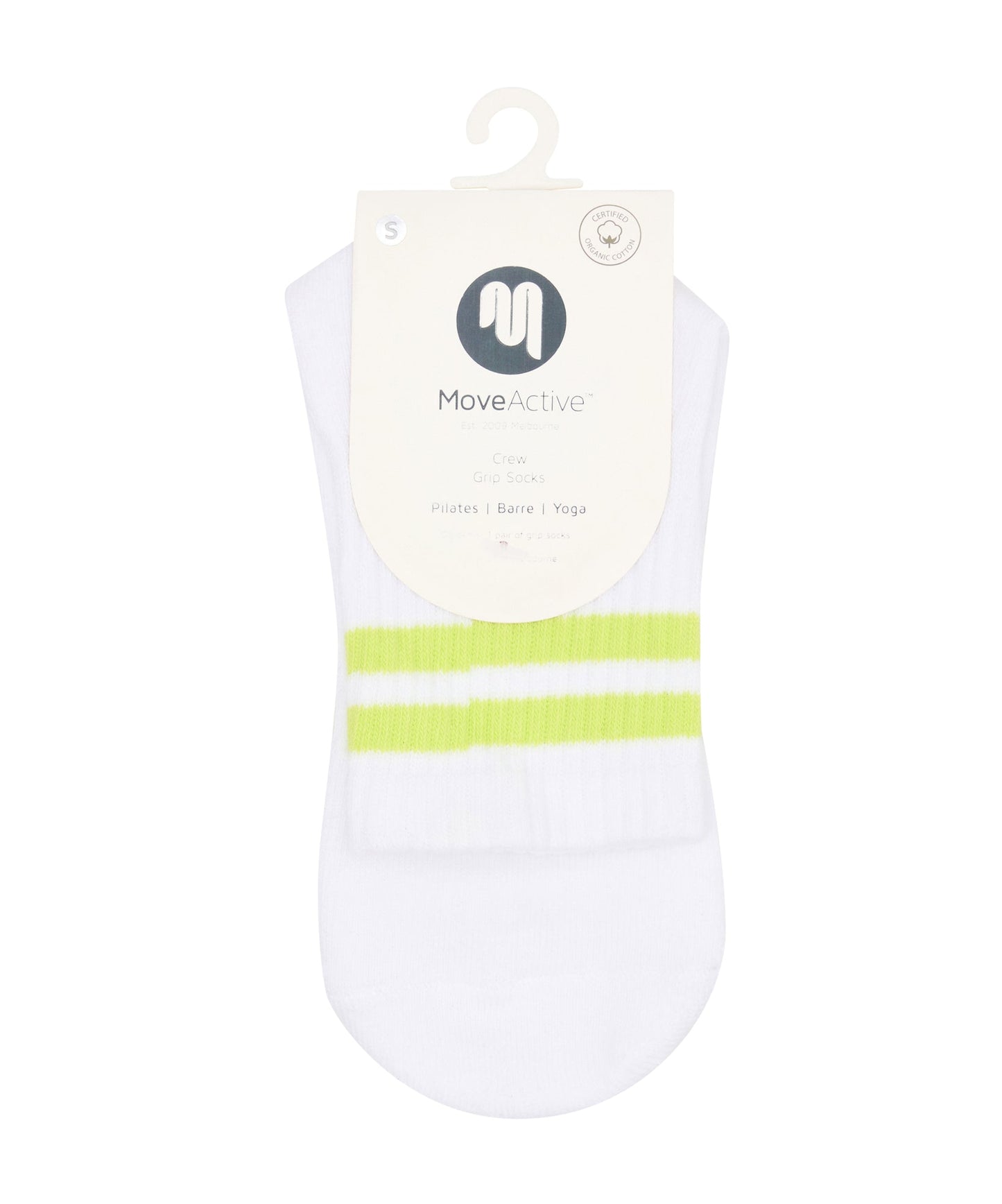 Crew Non Slip Grip Socks | Lime Stripe