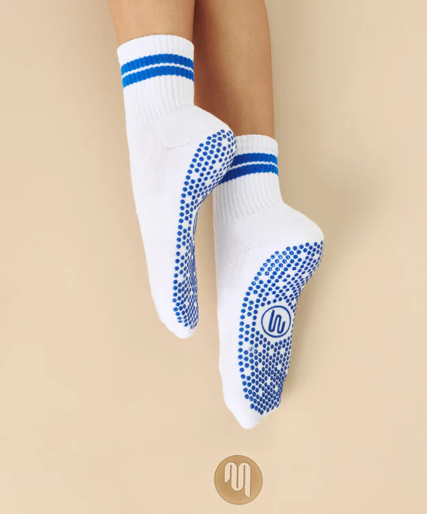 Crew Non Slip Grip Socks | Cobalt Stripe