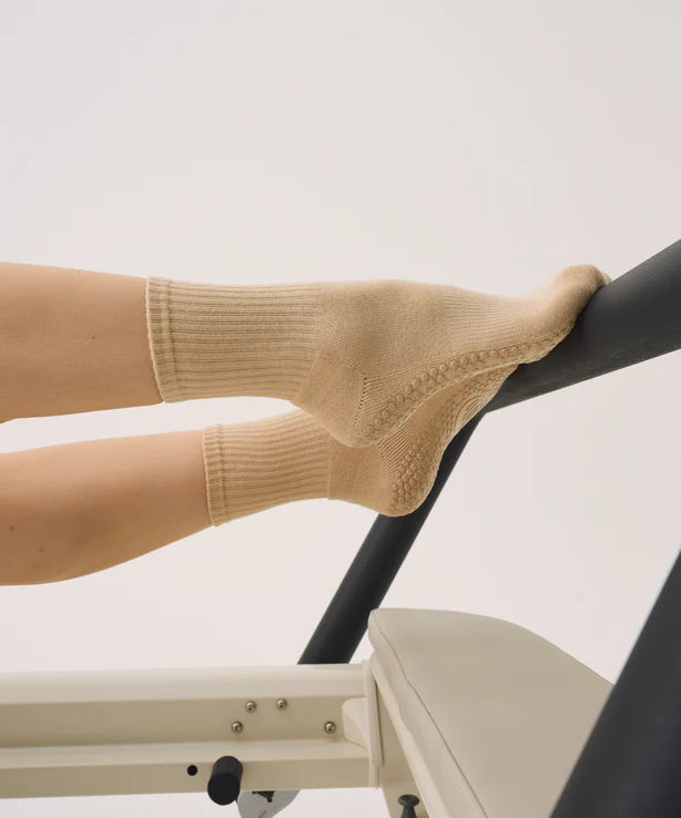 Crew Non Slip Grip Socks | Almond