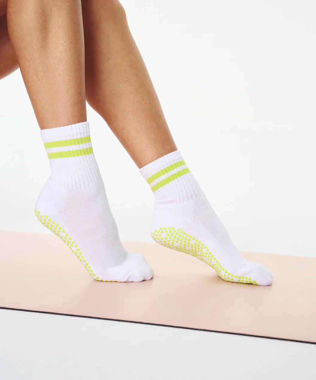Crew Non Slip Grip Socks | Lime Stripe