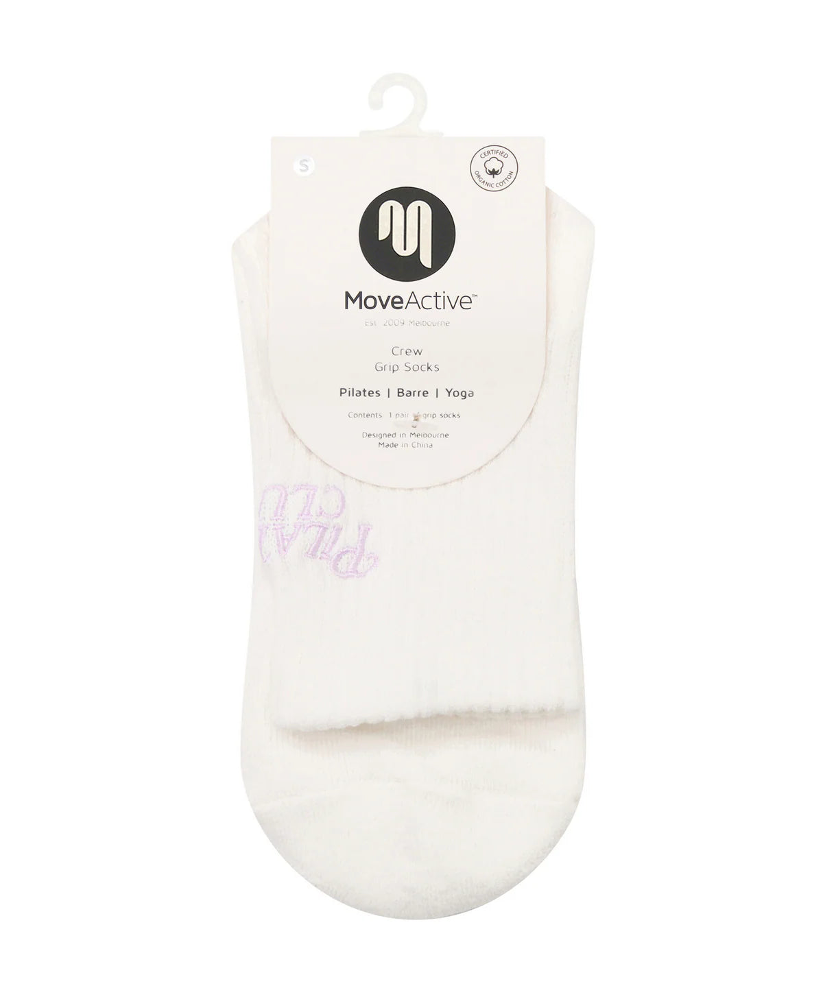 Crew Non Slip Grip Socks | Pilates Club Ivory