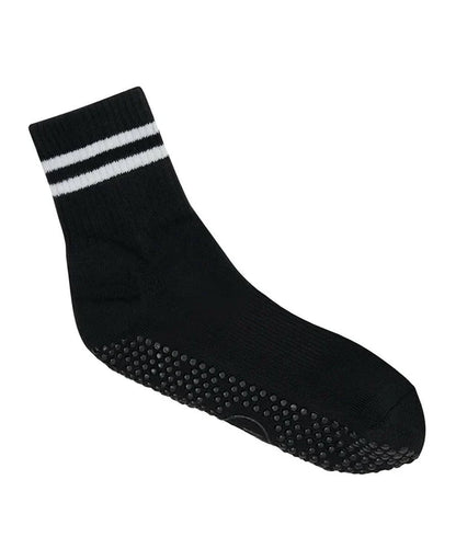 Crew Non Slip Grip Socks | Sporty Stripe Black