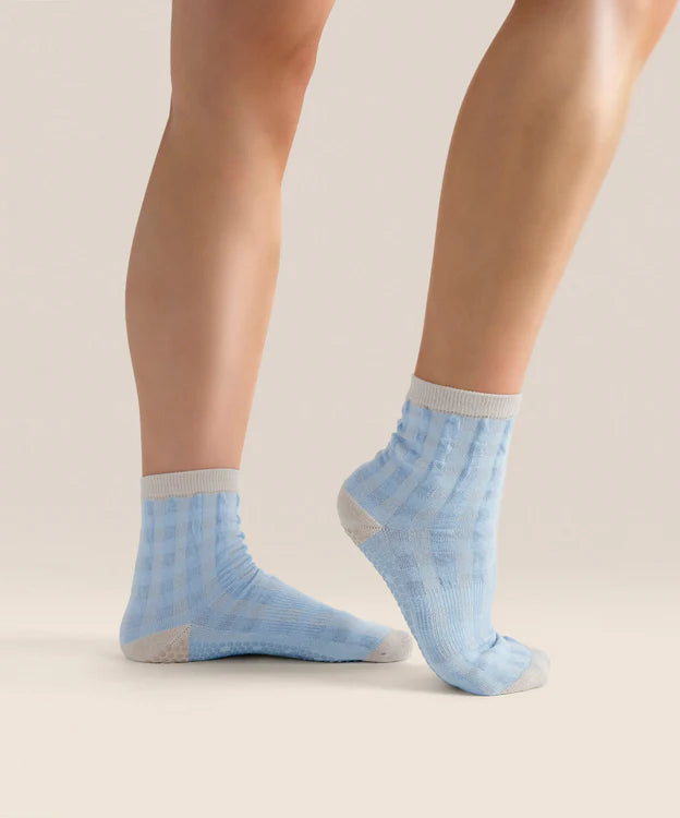 Crew Non Slip Grip Socks | Bluebelle Gingham