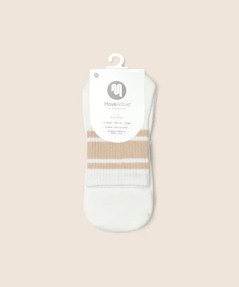 Crew Non Slip Grip Socks | Almond Stripes