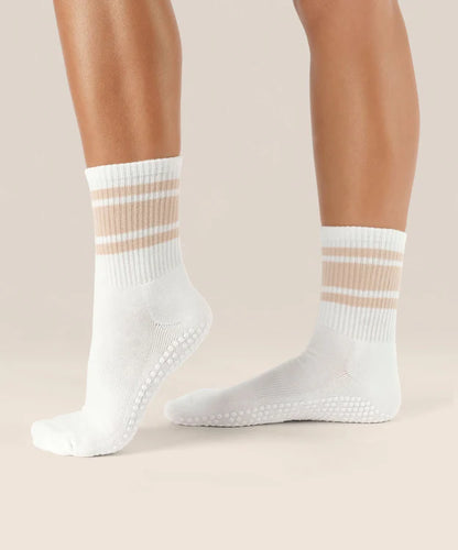 Crew Non Slip Grip Socks | Almond Stripes