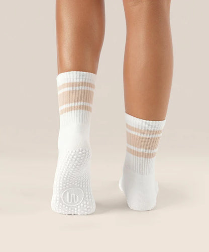 Crew Non Slip Grip Socks | Almond Stripes
