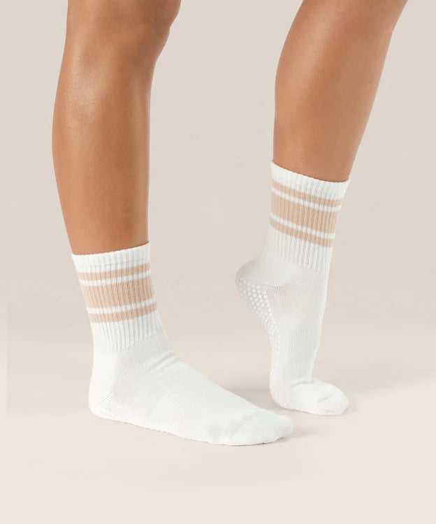 Crew Non Slip Grip Socks | Almond Stripes