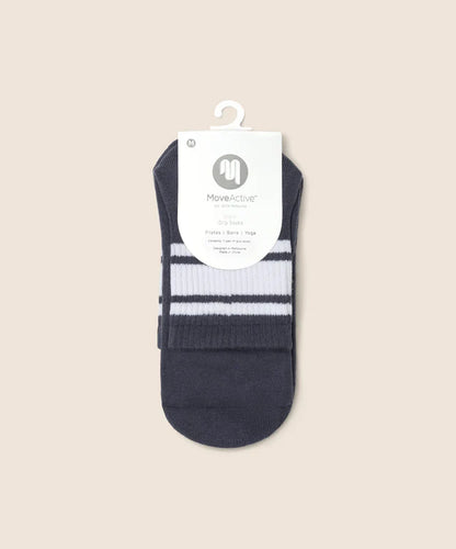 Crew Non Slip Grip Socks | French Navy Stripe