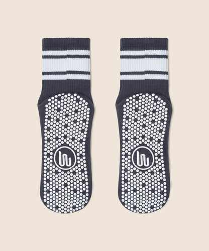 Crew Non Slip Grip Socks | French Navy Stripe