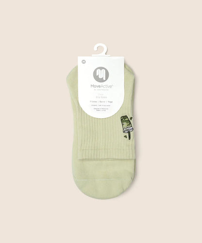 Crew Non Slip Grip Socks | Matcha Lover