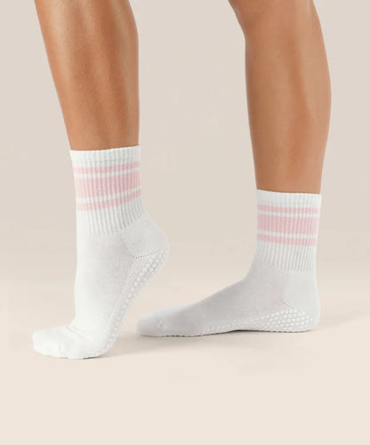 Crew Non Slip Grip Socks | Pink Stripes