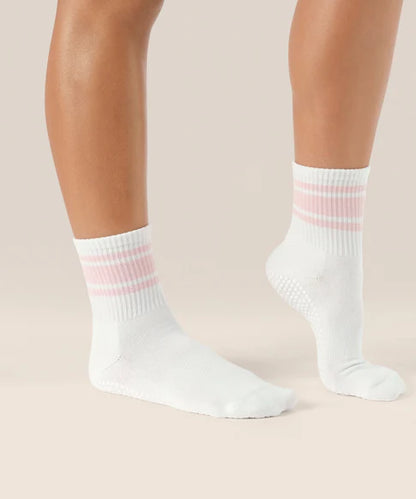 Crew Non Slip Grip Socks | Pink Stripes