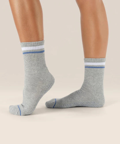Crew Non Slip Grip Socks | Varsity Stripe Marle