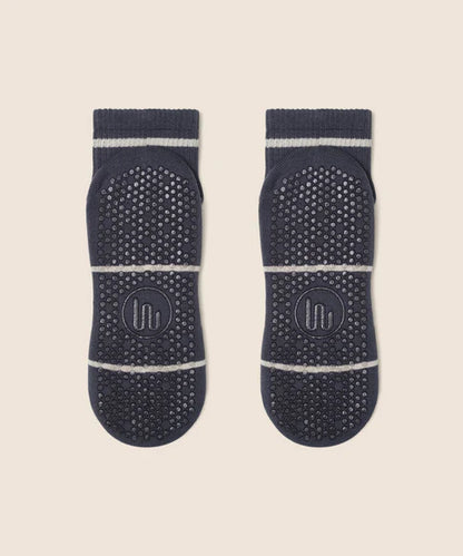 Quarter Crew Non Slip Grip Socks | Baseline Navy
