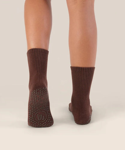 Crew Non Slip Grip Socks | Espresso