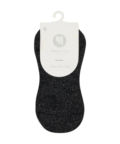 Low Rise Grip Socks | Black Sparkle Frill