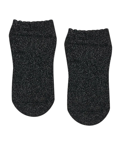 Low Rise Grip Socks | Black Sparkle Frill