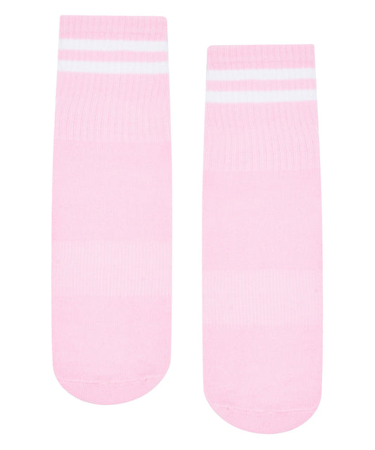 Crew Non Slip Grip Socks - Ribbed Sporty Pink