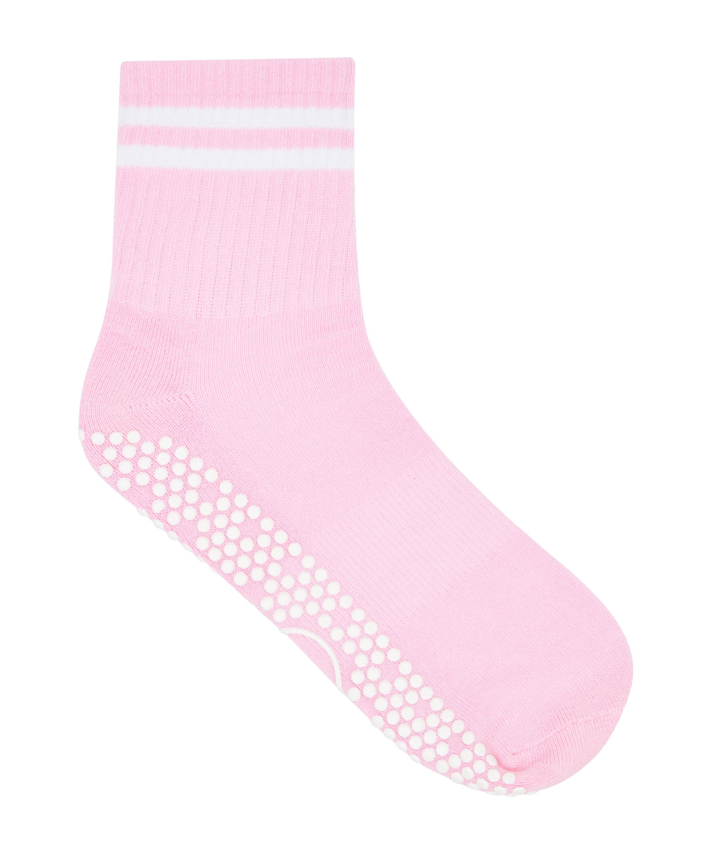 Crew Non Slip Grip Socks - Ribbed Sporty Pink