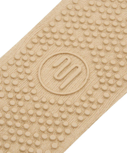 Slide On Non Slip Grip Socks | Almond