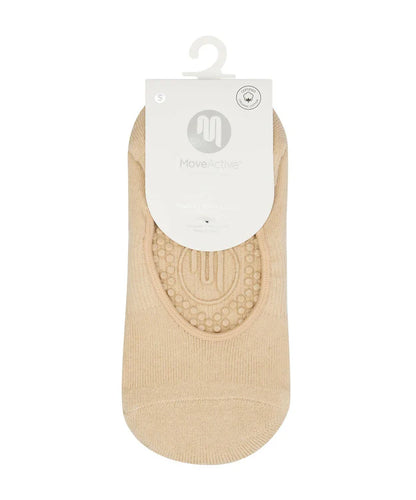 Slide On Non Slip Grip Socks | Almond