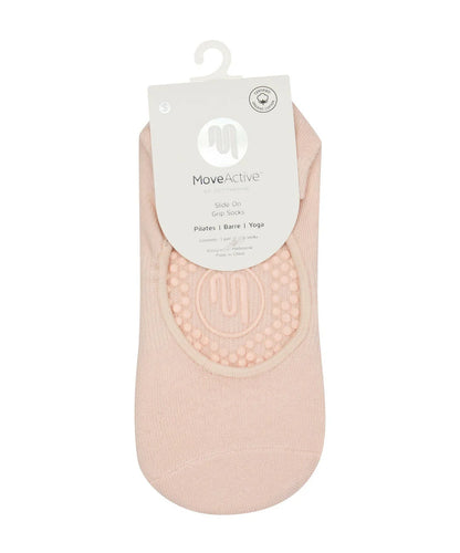 Slide On Non Slip Grip Socks | Soft Pink