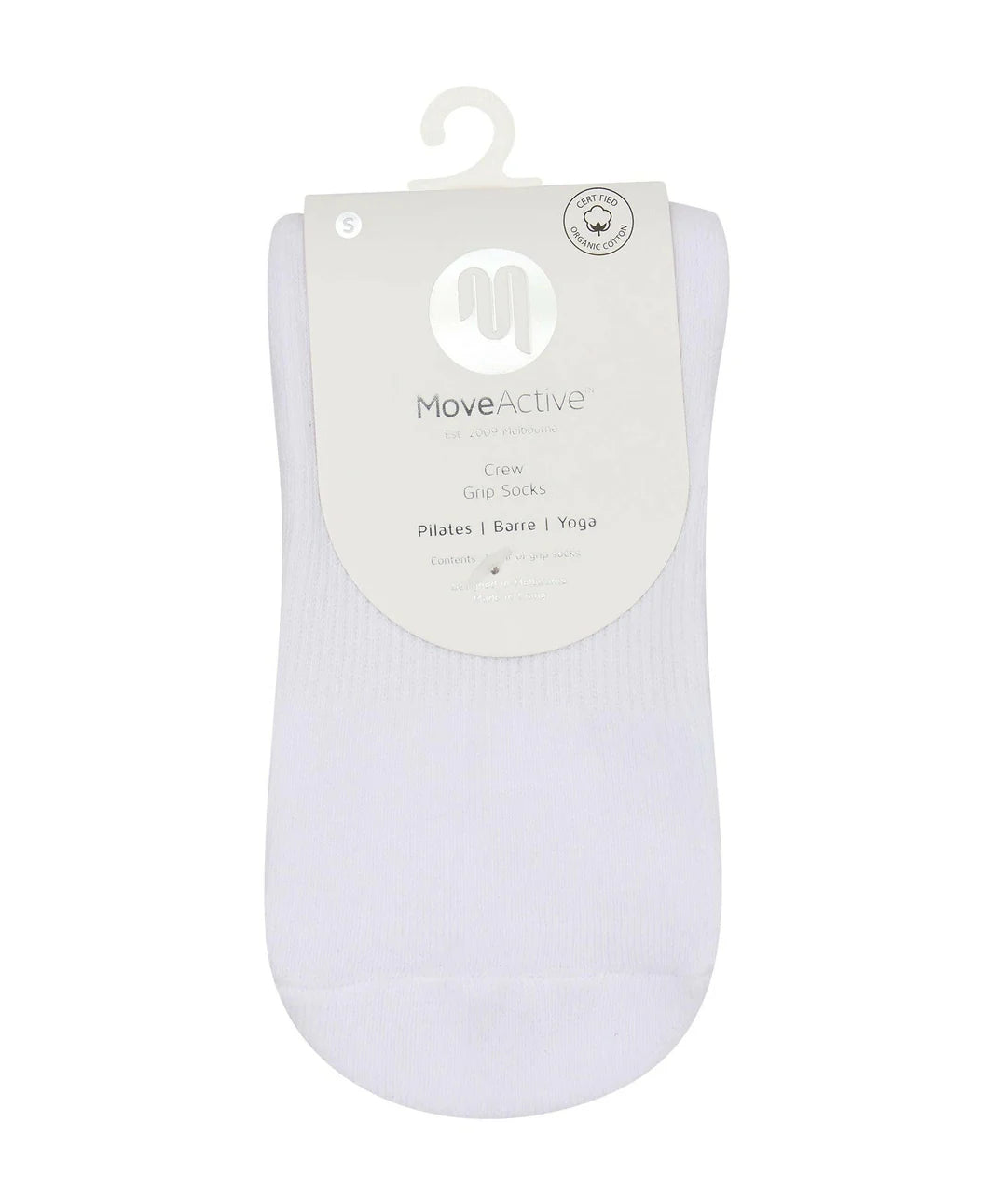 Crew Non Slip Grip Socks | Whimsy Bow White