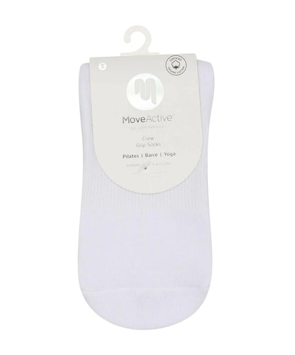 Crew Non Slip Grip Socks | Whimsy Bow White