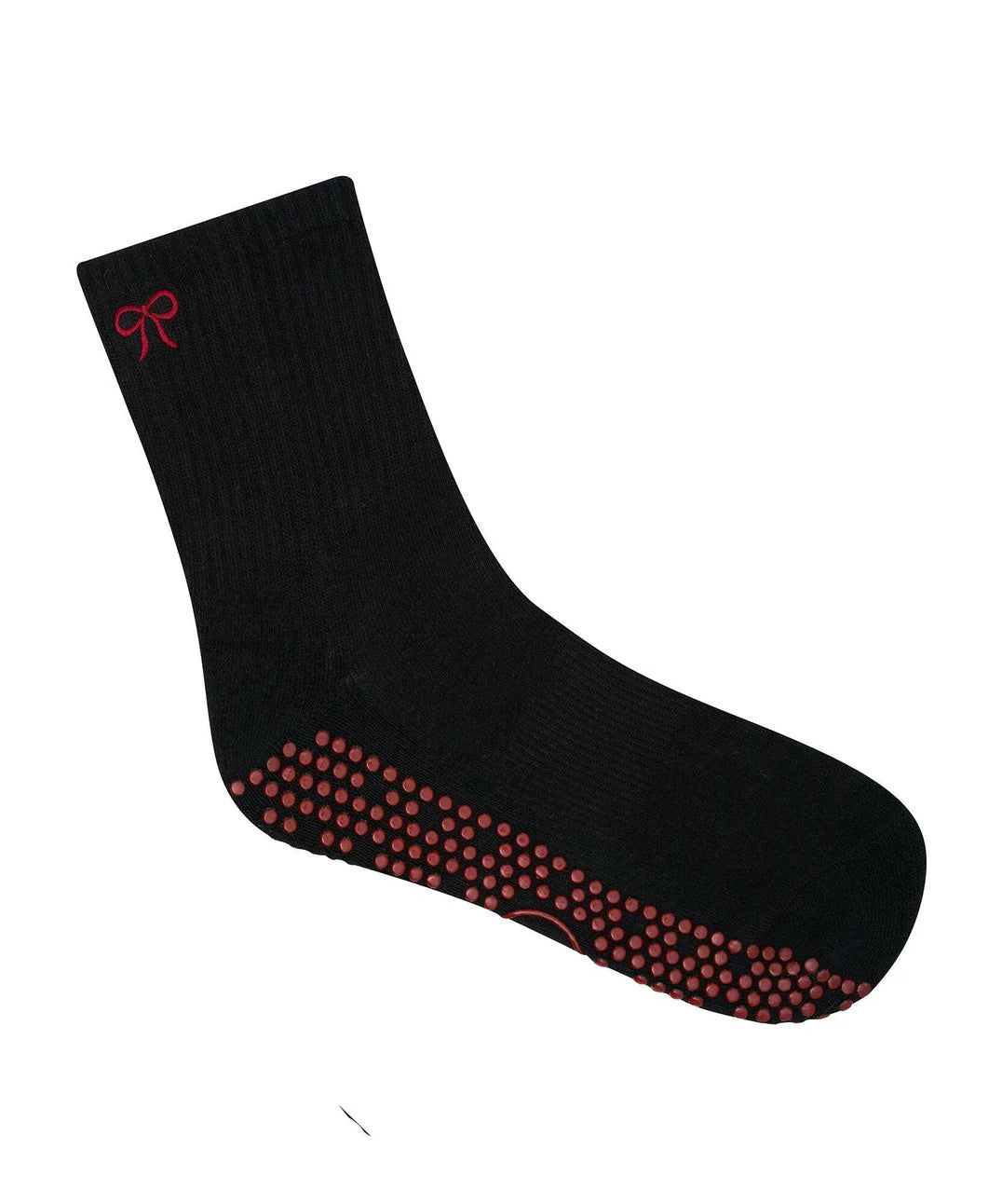 Crew Non Slip Grip Socks | Whimsy Bow Black