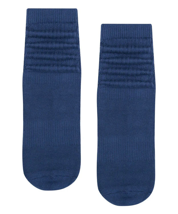 Scrunch Non Slip Grip Socks | Denim Blue