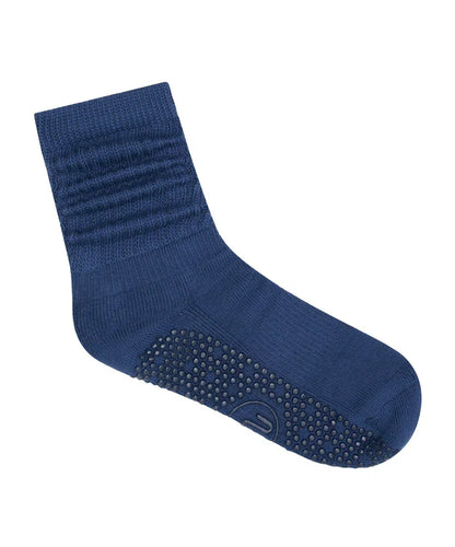 Scrunch Non Slip Grip Socks | Denim Blue