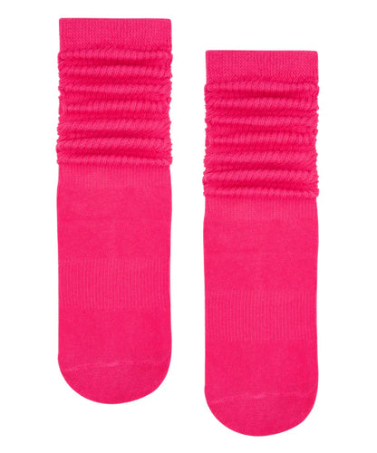 Scrunch Non Slip Grip Socks | Neon Pink