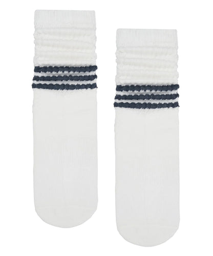 Scrunch Non Slip Grip Socks | French Navy Stripe High