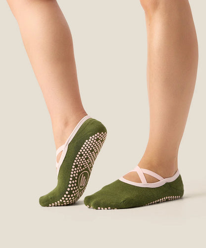 Ballet Non Slip Grip Socks | Pine