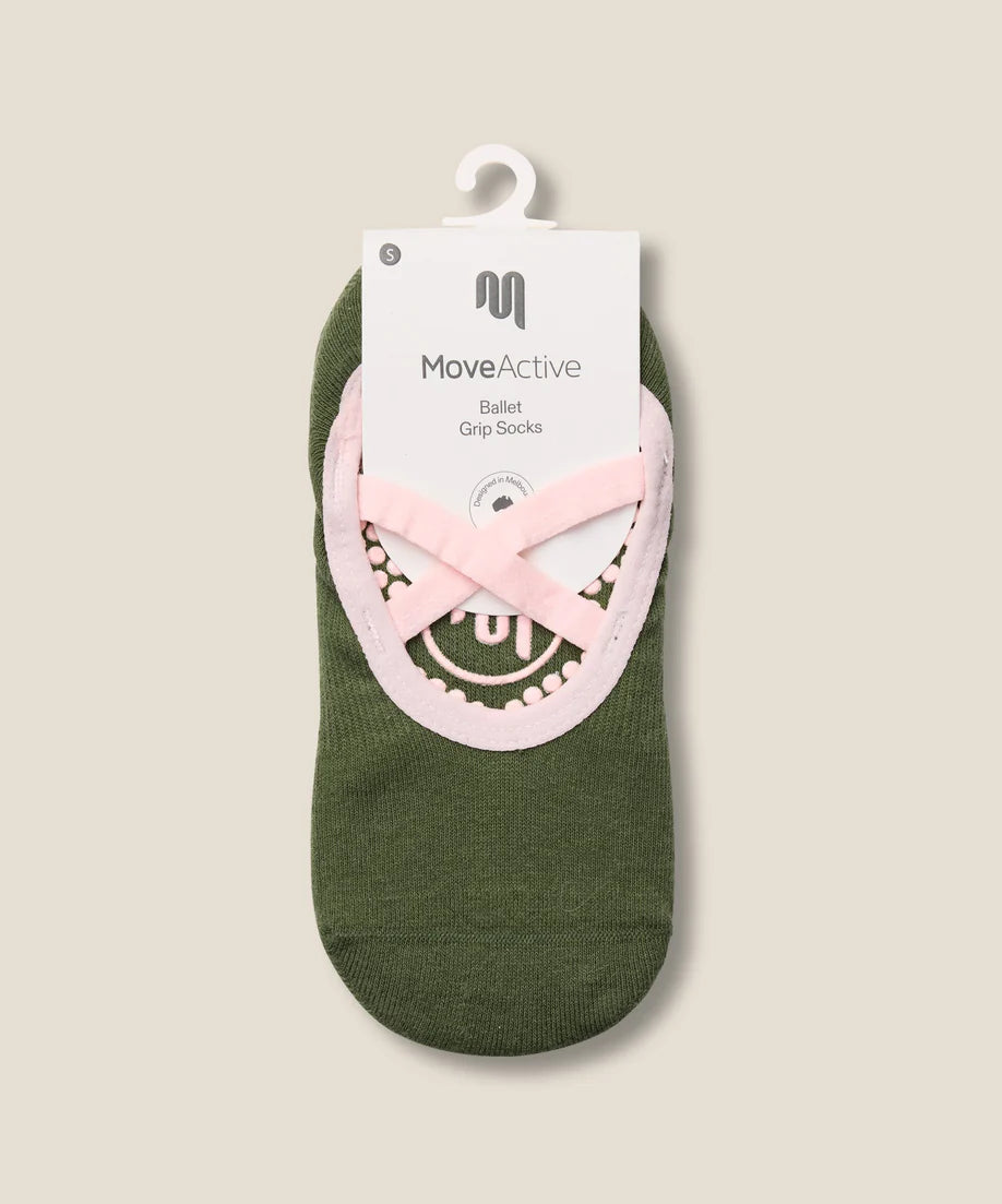 Ballet Non Slip Grip Socks | Pine