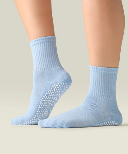 Crew Non Slip Grip Socks | Powder Blue