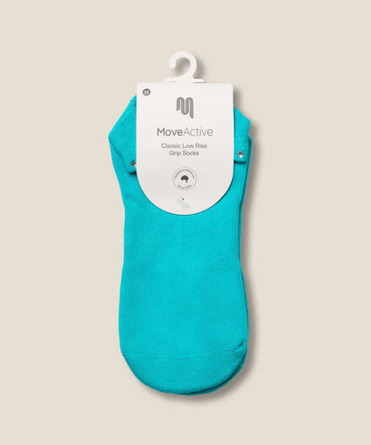 Low Rise Grip Socks | Gem Aqua